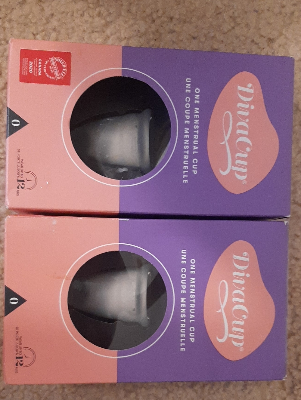 2 Packages of Divacup Menstrual Cup Size 0